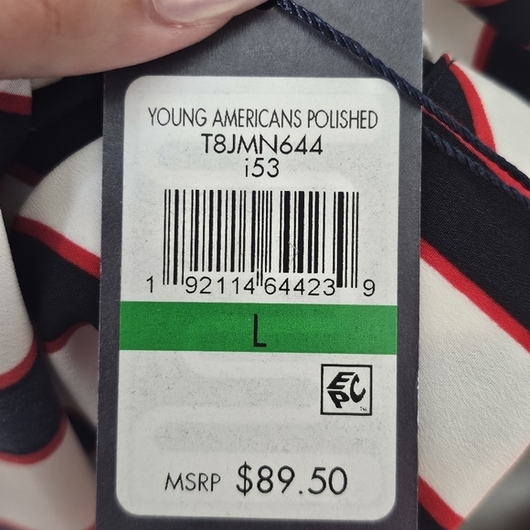 TOMMY HILFIGER Women Striped Front-Tie Buttondown Shirt Long Sleeve | L - Picture 11 of 11